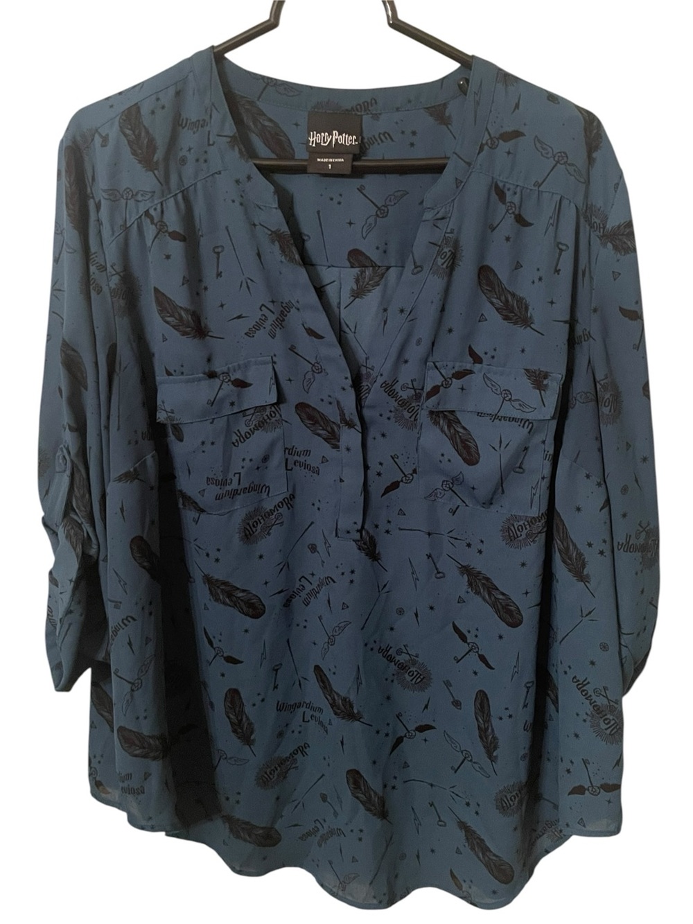 torrid Harry Potter Warner Bros. Teal Feather Design Blouse Women's Plus Size 1